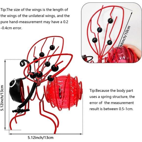 Waterproof LED Bug Lights Tabletop Lanterns Lamp for Yard Art Garden Sculptures - Picture 2 of 7